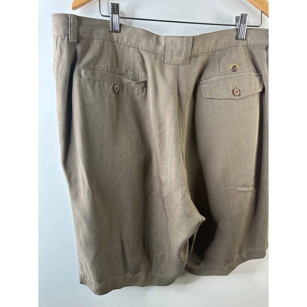 Tommy Bahama Silk Shorts Mens Size 40 Beige Chino Pleated Outdoor Golf *Flawed - Picture 12 of 16